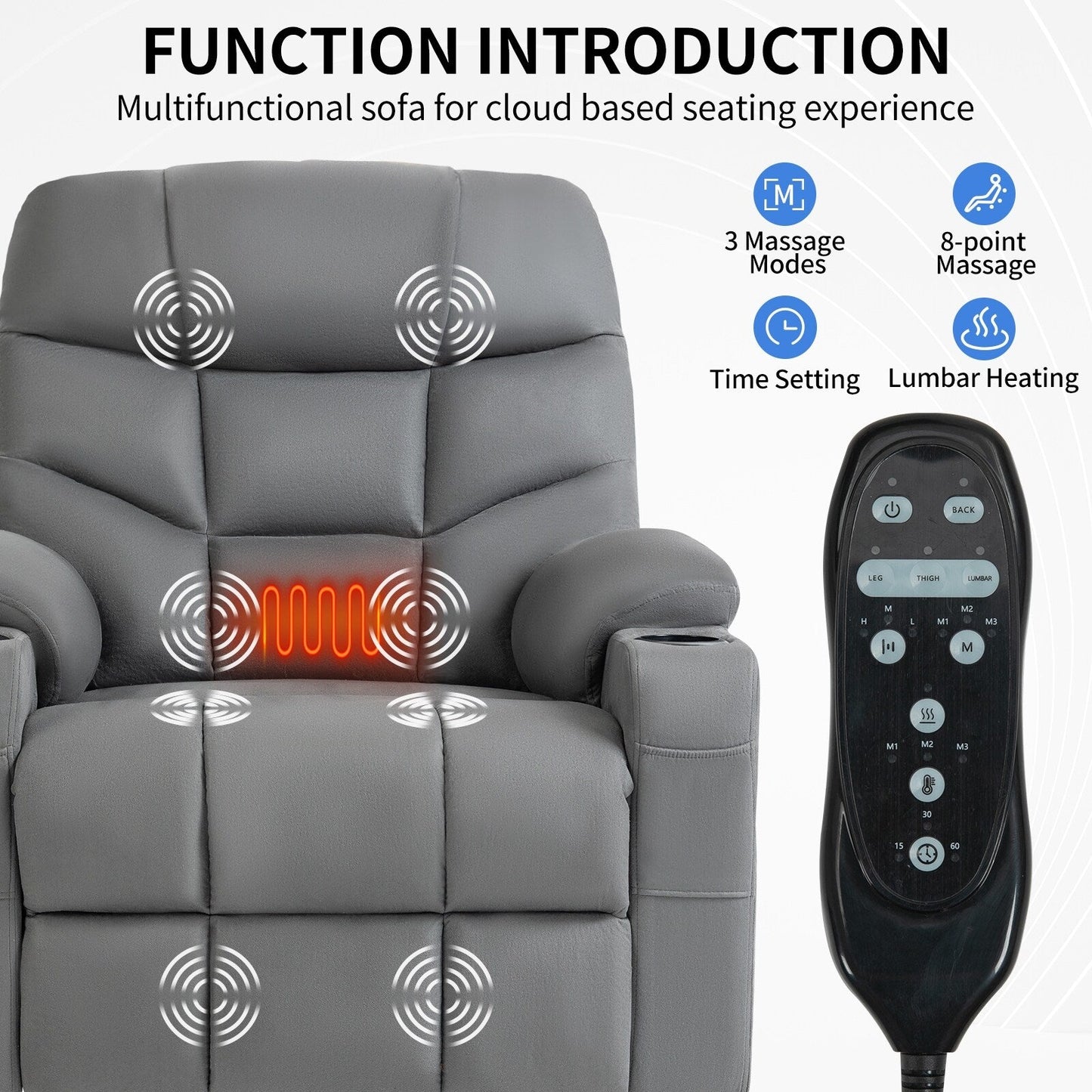Power Lift Recliner with Massage, Heat & USB Ports