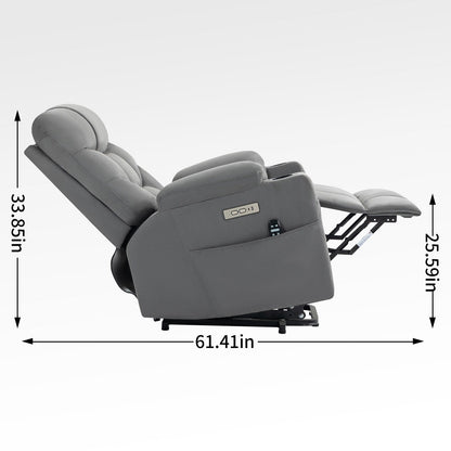 Power Lift Recliner with OKIN Motor, Massage, Heat, USB, and Cup Holders