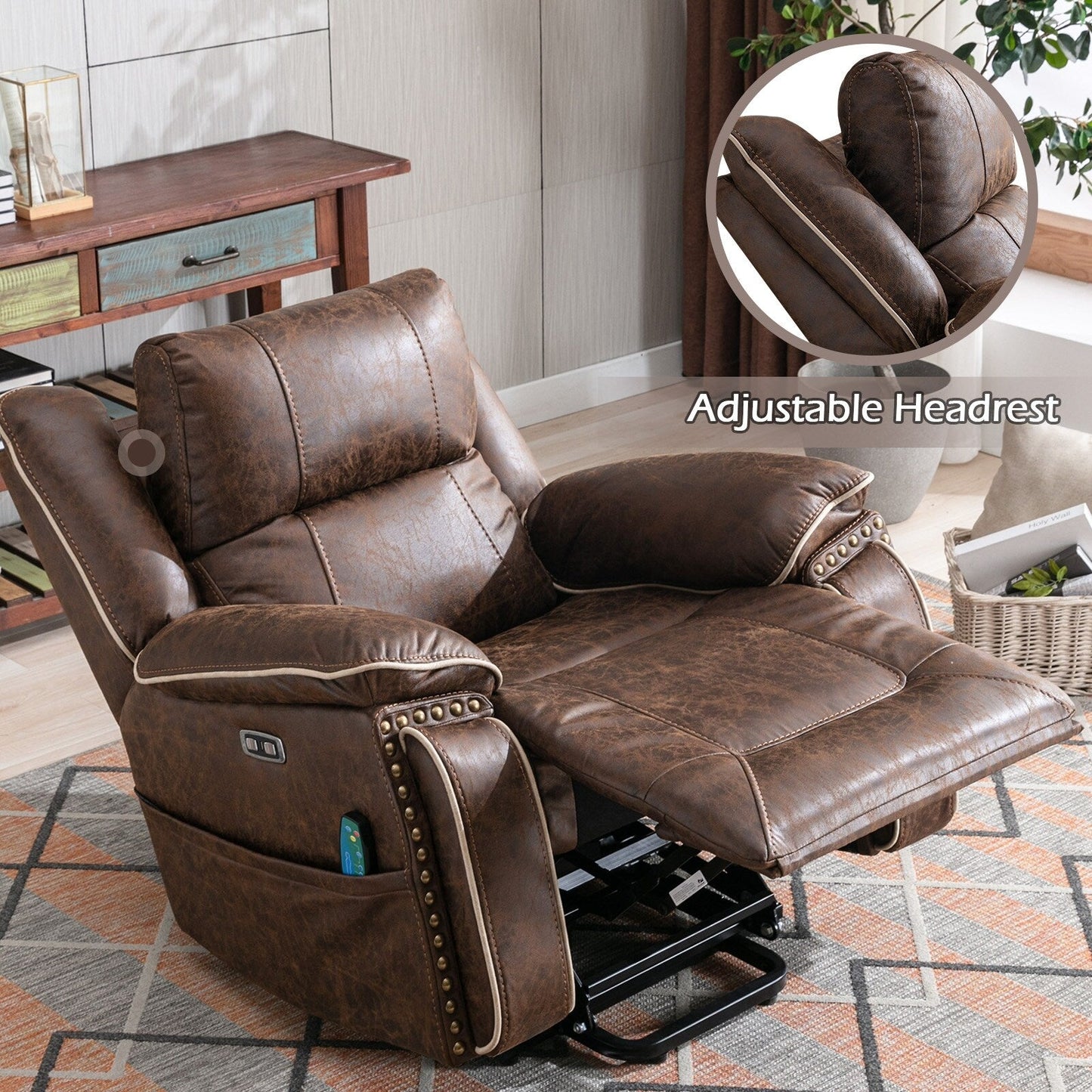 Power Lift comfortable chair with massage heating, cup holder and USB port