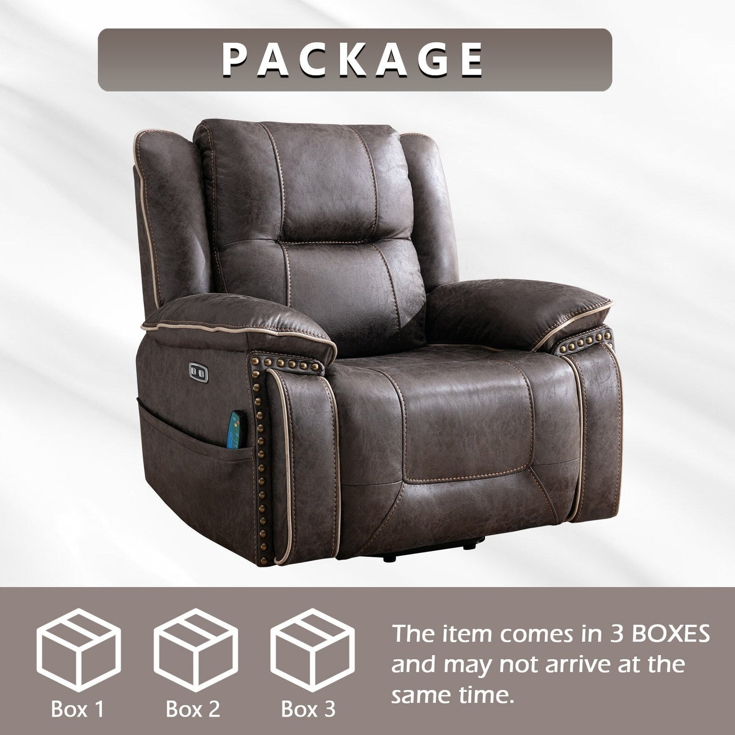 Power Lift comfortable chair with massage heating, cup holder and USB port