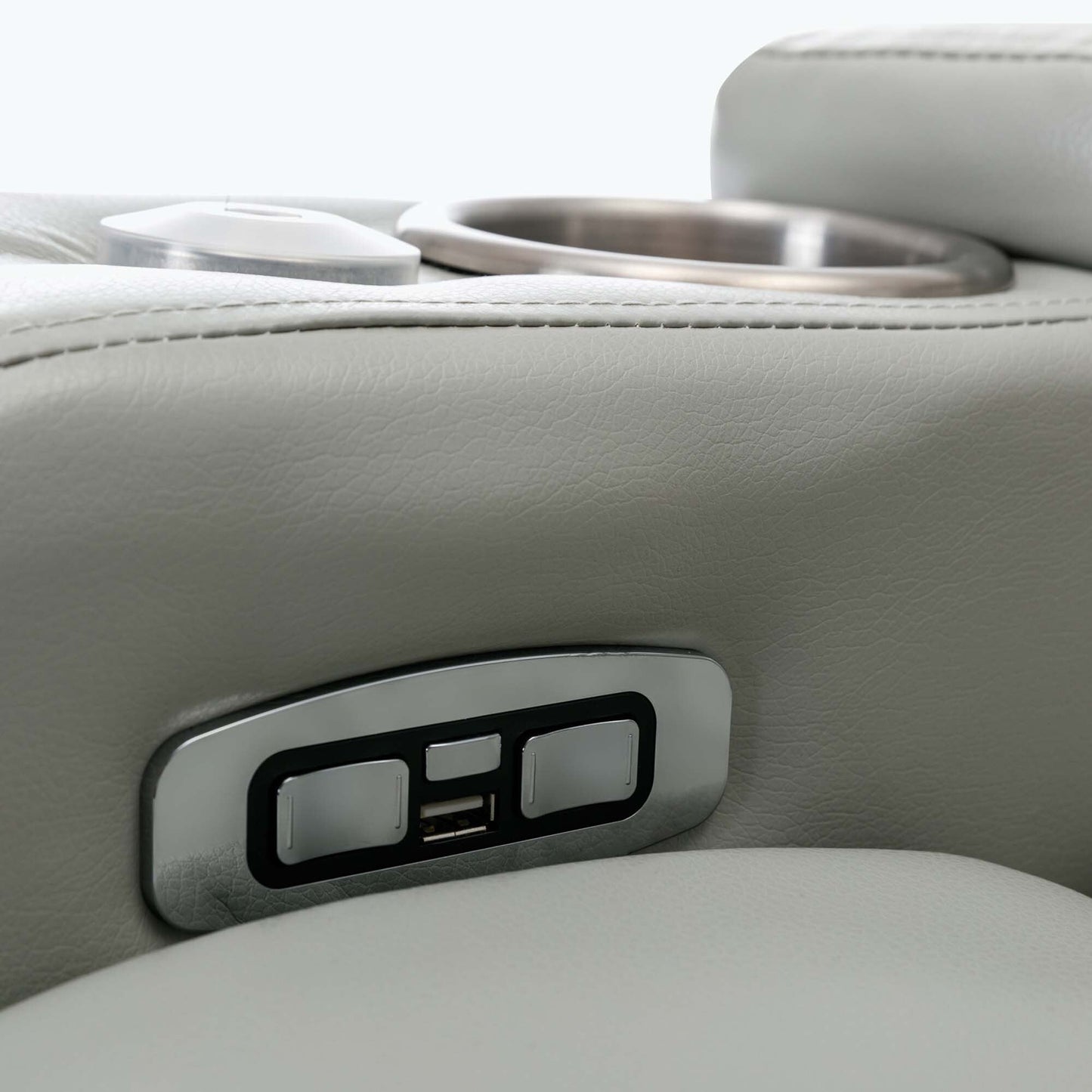 Power Motion Recliner with USB Charging Port and Hidden Arm Storage,with Convenient Cup Holder Design,and stereo
