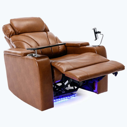 Power Motion Recliner with USB Charging Port and Hidden Arm Storage,with Convenient Cup Holder Design,and stereo