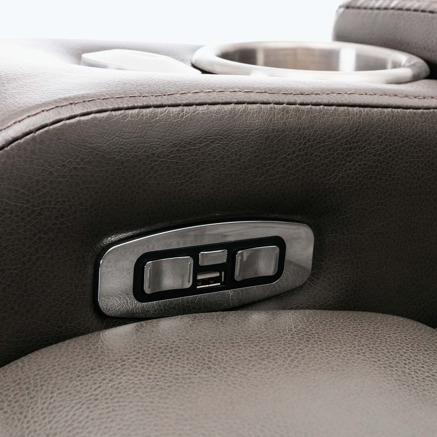 Power Motion Recliner with USB Charging Port and Hidden Arm Storage,with Convenient Cup Holder Design,and stereo