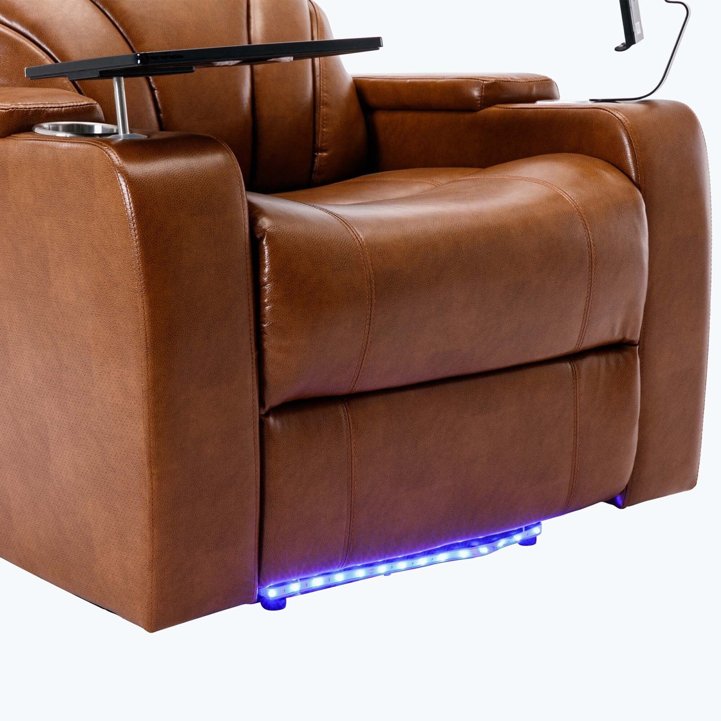 Power Motion Recliner with USB Charging Port and Hidden Arm Storage,with Convenient Cup Holder Design,and stereo