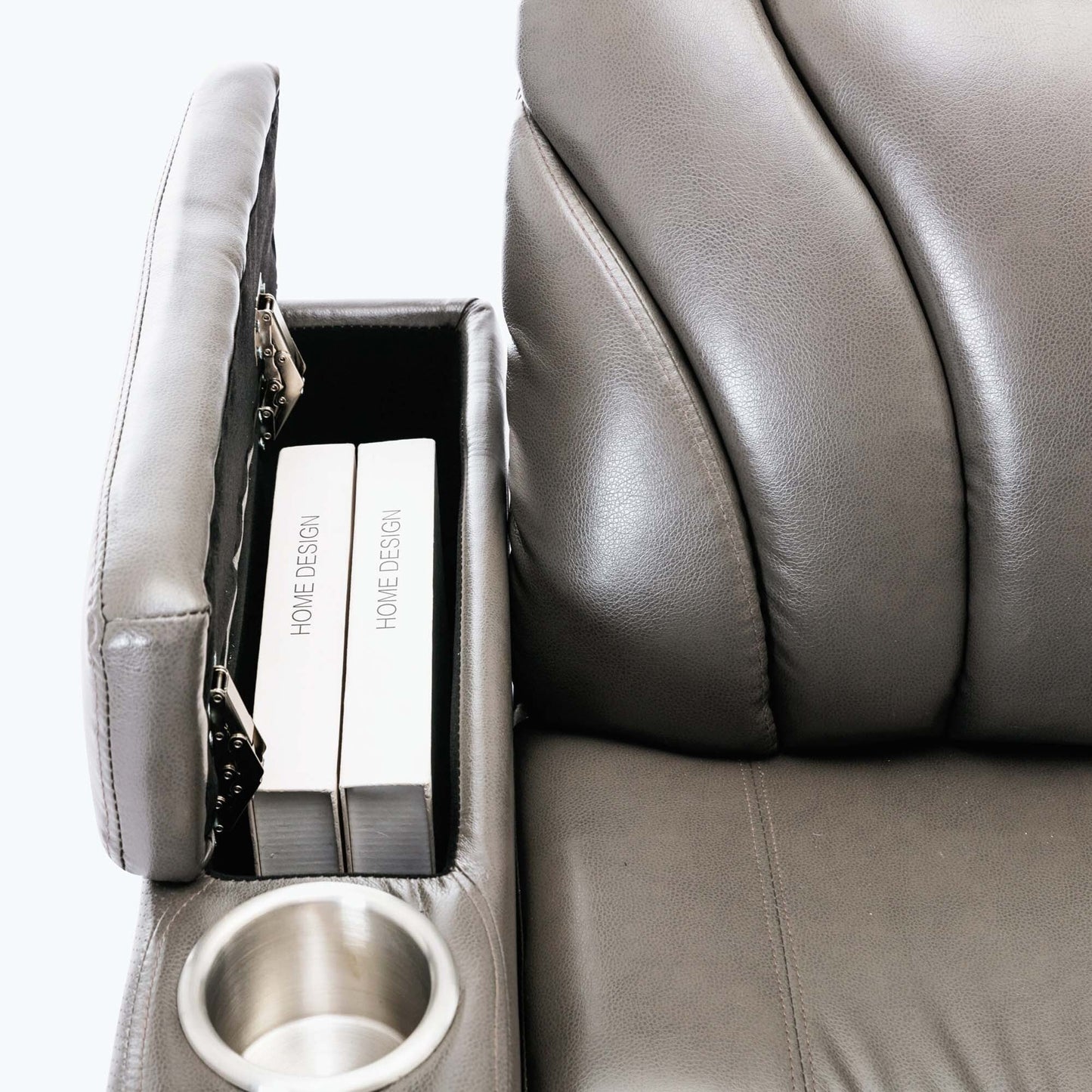 Power Motion Recliner with USB Charging Port and Hidden Arm Storage,with Convenient Cup Holder Design,and stereo