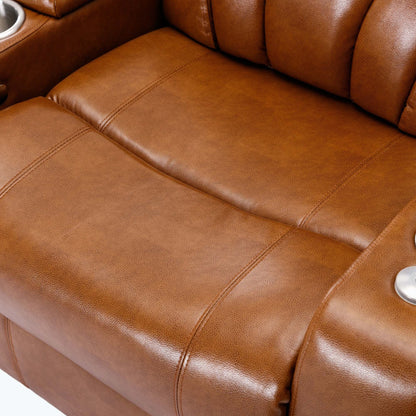 Power Motion Recliner with USB Charging Port and Hidden Arm Storage,with Convenient Cup Holder Design,and stereo