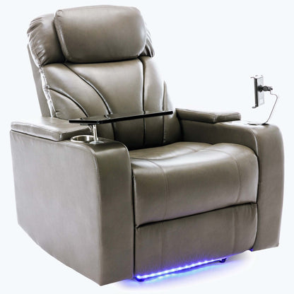 Power Motion Recliner with USB Charging Port and Hidden Arm Storage,with Convenient Cup Holder Design,and stereo