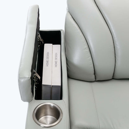 Power Motion Recliner with USB Charging Port and Hidden Arm Storage,with Convenient Cup Holder Design,and stereo