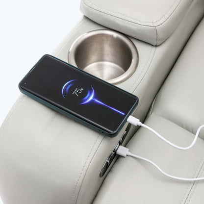 Power Motion Recliner with USB Charging Port and Hidden Arm Storage,with Convenient Cup Holder Design,and stereo