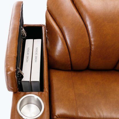 Power Motion Recliner with USB Charging Port and Hidden Arm Storage,with Convenient Cup Holder Design,and stereo