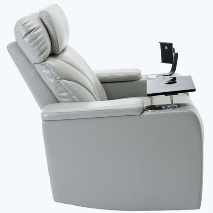 Power Motion Recliner with USB Charging Port and Hidden Arm Storage,with Convenient Cup Holder Design,and stereo