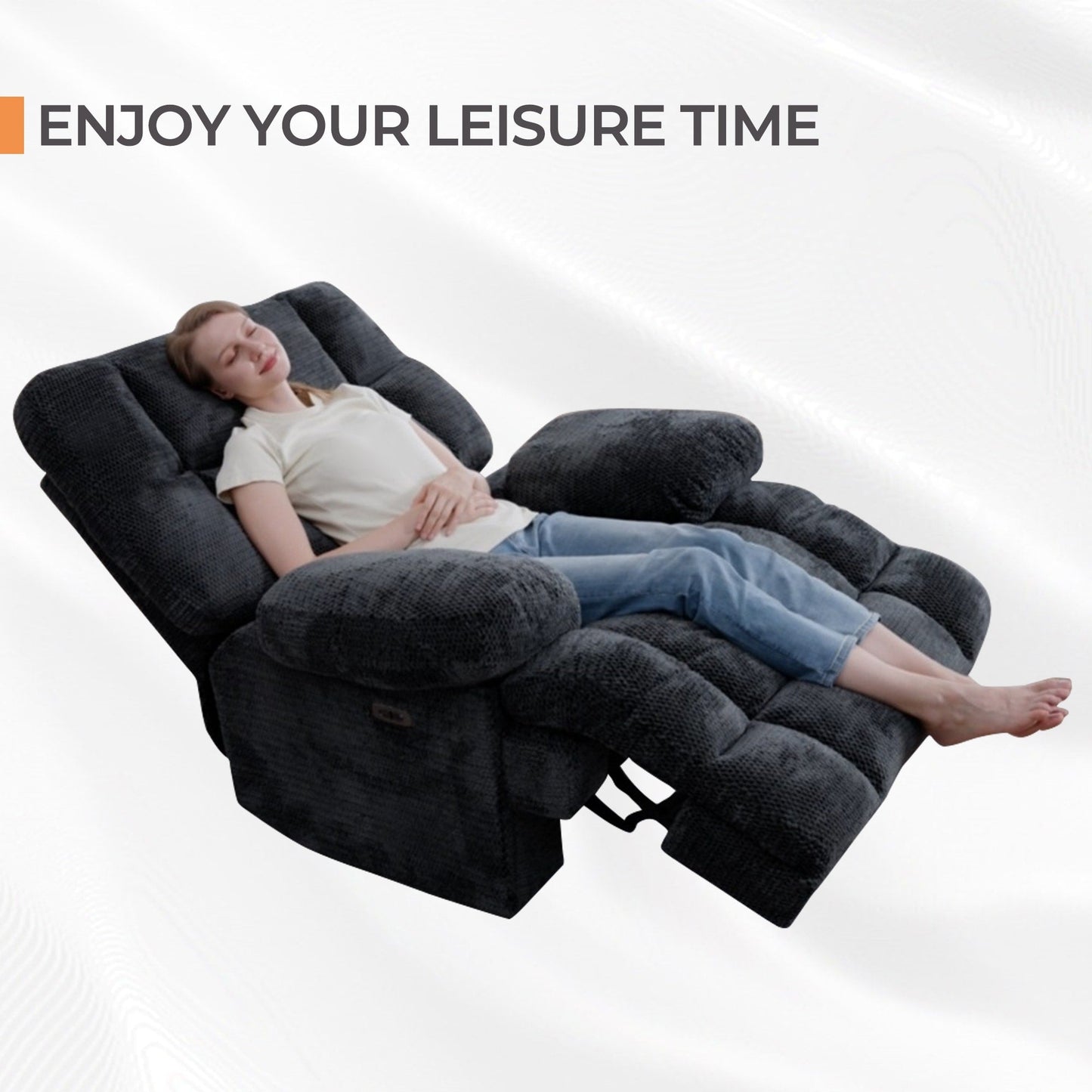 Power Oversized Recliner,Zero Gravity Big Man Extra Large Recliner Chair for Living Room with USB Port 43L*39W*43H