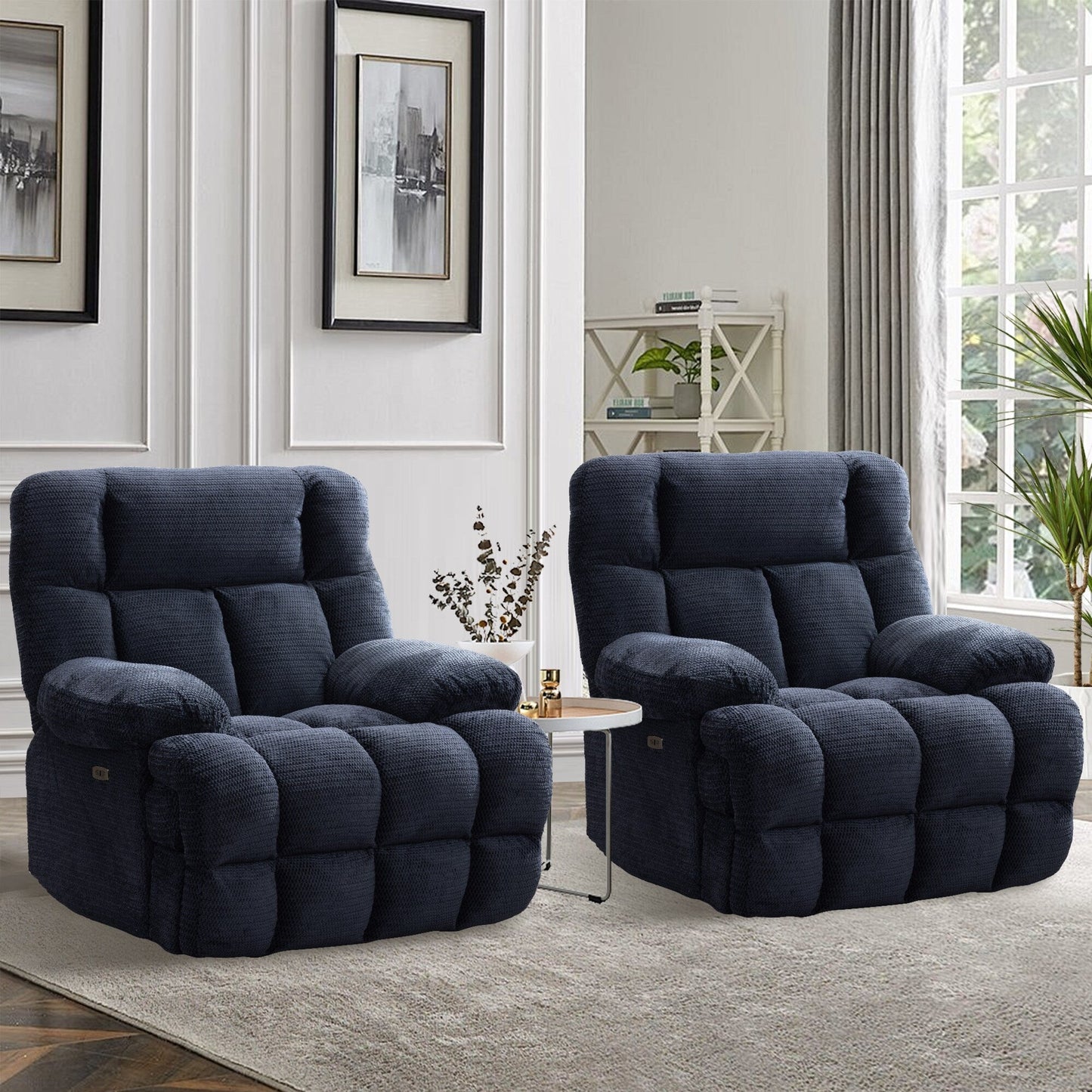 Power Oversized Recliner,Zero Gravity Big Man Extra Large Recliner Chair for Living Room with USB Port 43L*39W*43H