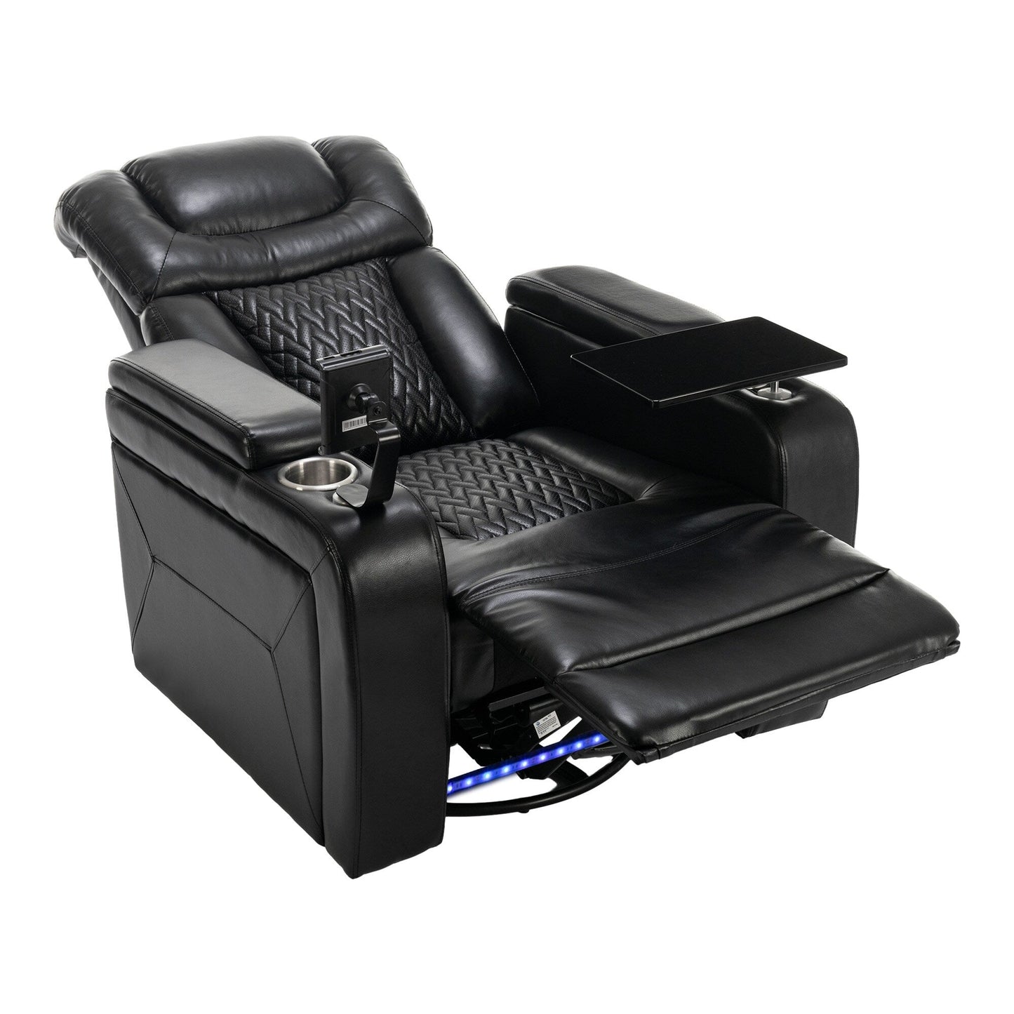 Power Recliner Chair with 270° Swivel, Tray, USB & Cup Holders