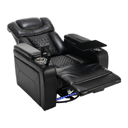 Power Recliner Chair with 270° Swivel, Tray, USB & Cup Holders
