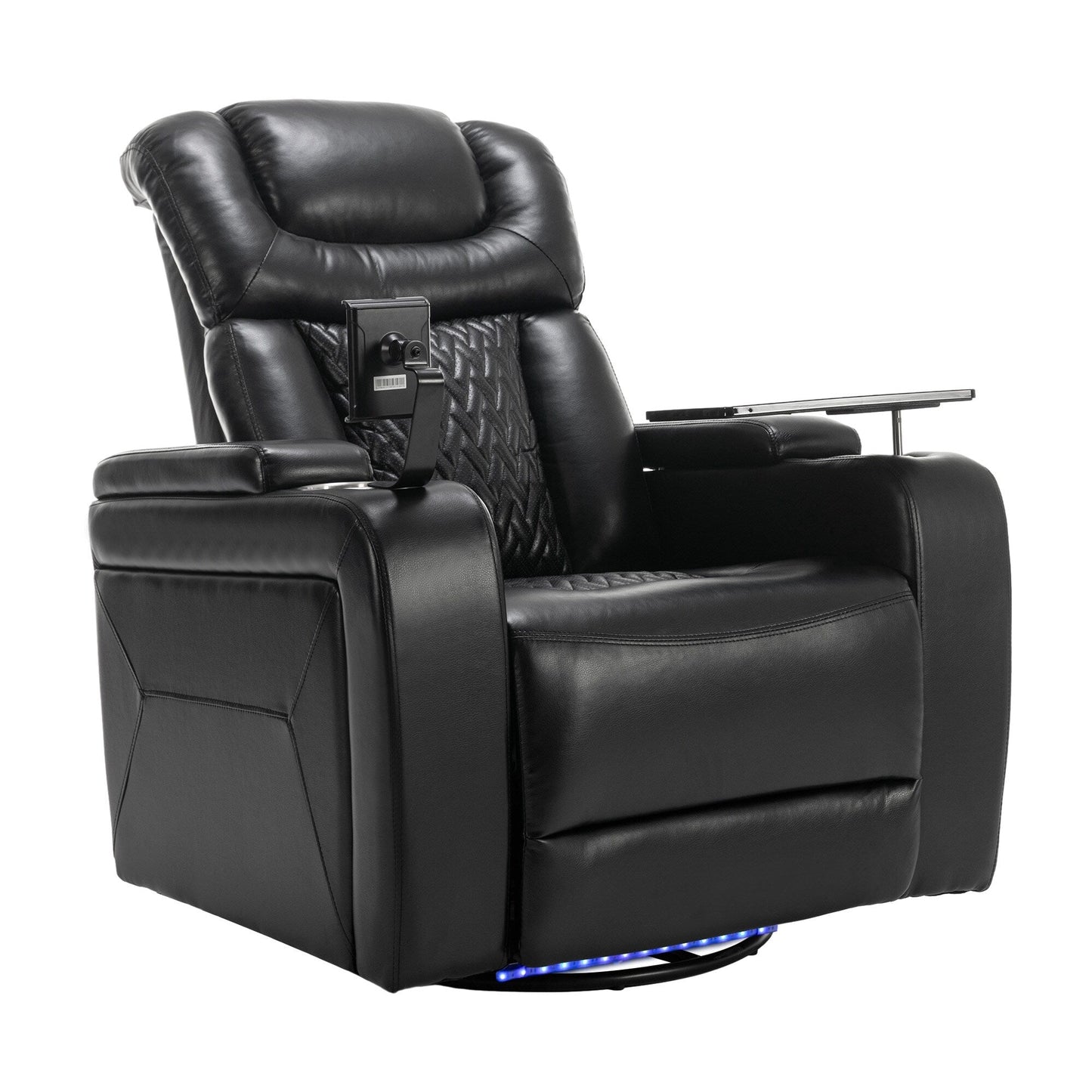 Power Recliner Chair with 270° Swivel, Tray, USB & Cup Holders