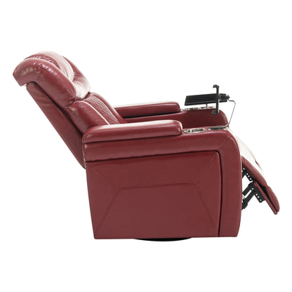 Power Recliner Chair with 270° Swivel, Tray, USB & Cup Holders