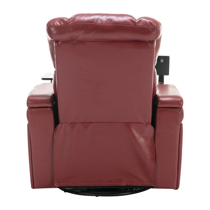 Power Recliner Chair with 270° Swivel, Tray, USB & Cup Holders
