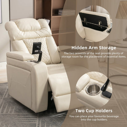 Power Recliner Chair with 270° Swivel, Tray, USB & Cup Holders