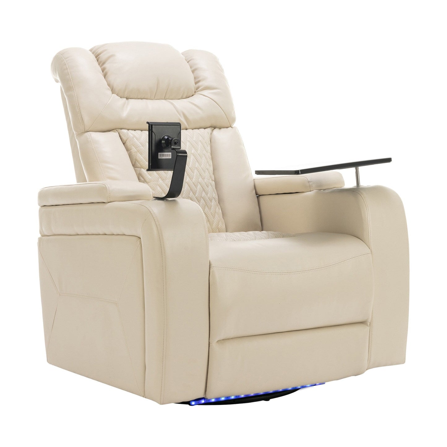 Power Recliner Chair with 270° Swivel, Tray, USB & Cup Holders
