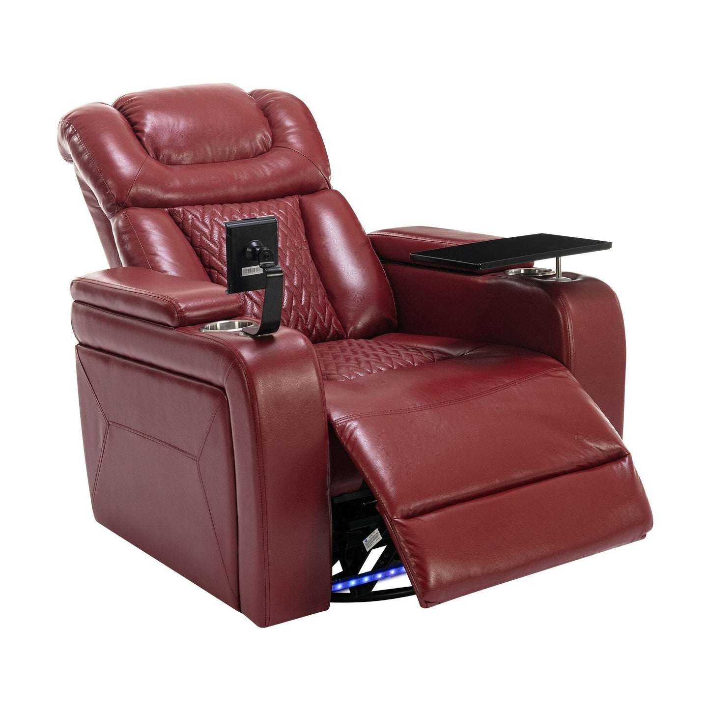 Power Recliner Chair with 270° Swivel, Tray, USB & Cup Holders