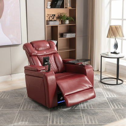 Power Recliner Chair with 270° Swivel, Tray, USB & Cup Holders