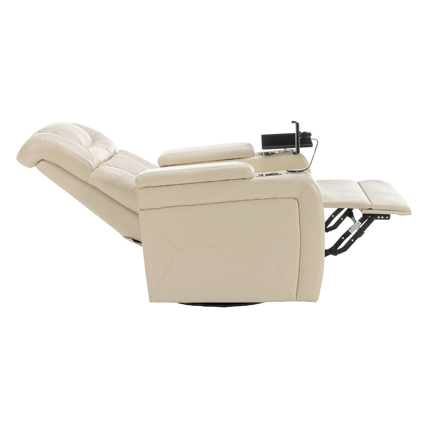 Power Recliner Chair with 270° Swivel, Tray, USB & Cup Holders