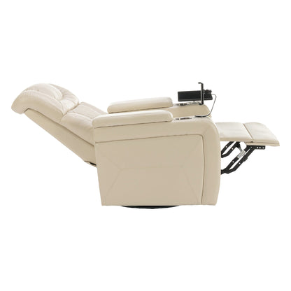Power Recliner Chair with 270° Swivel, Tray, USB & Cup Holders