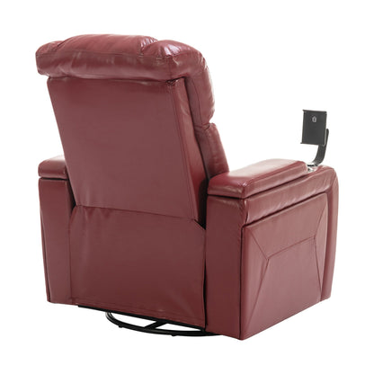 Power Recliner Chair with 270° Swivel, Tray, USB & Cup Holders