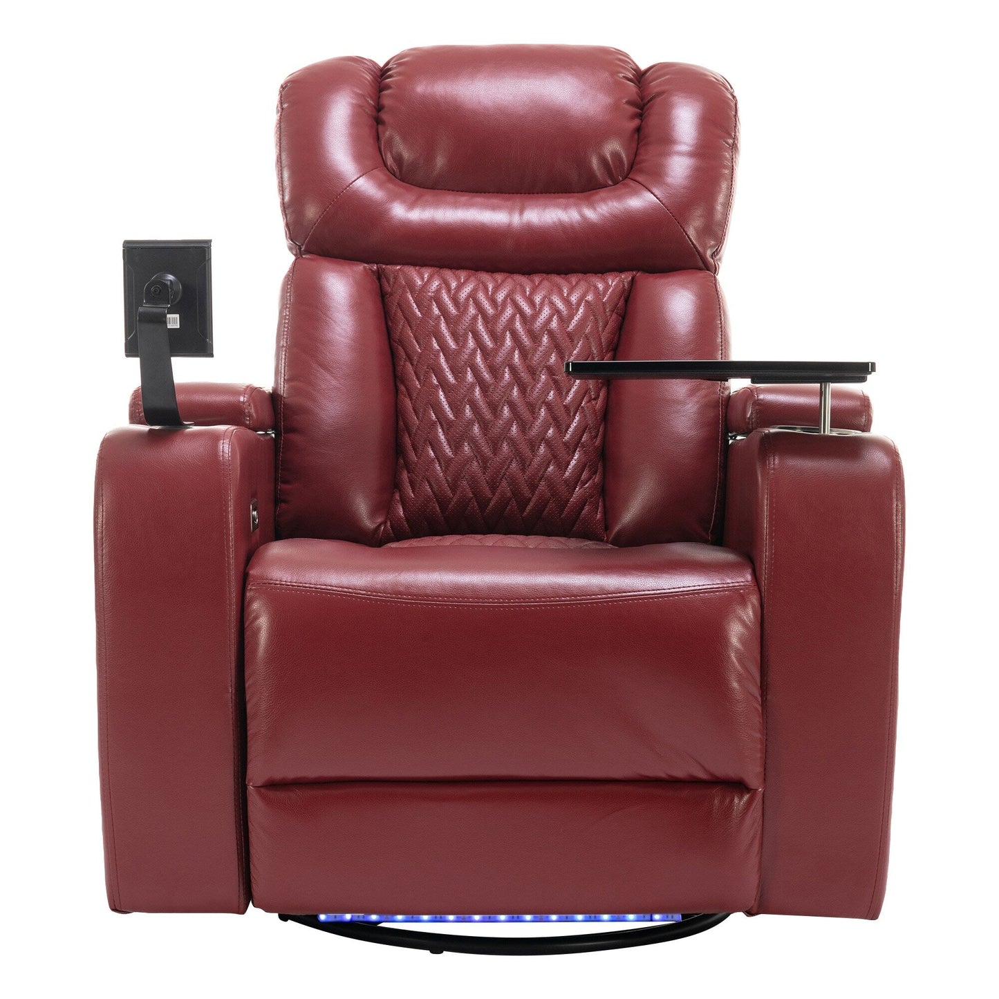 Power Recliner Chair with 270° Swivel, Tray, USB & Cup Holders
