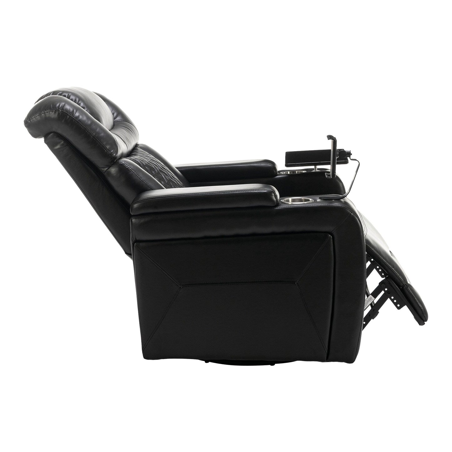 Power Recliner Chair with 270° Swivel, Tray, USB & Cup Holders