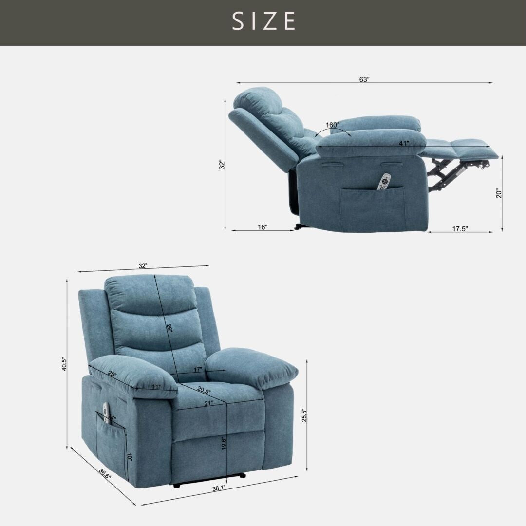 Power Recliner Chair with Adjustable Massage Function for Living Room