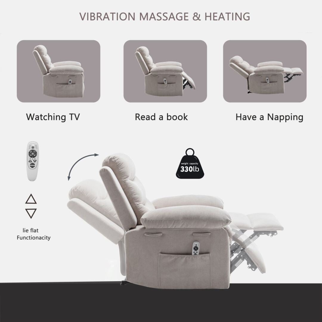 Power Recliner Chair with Adjustable Massage Function for Living Room