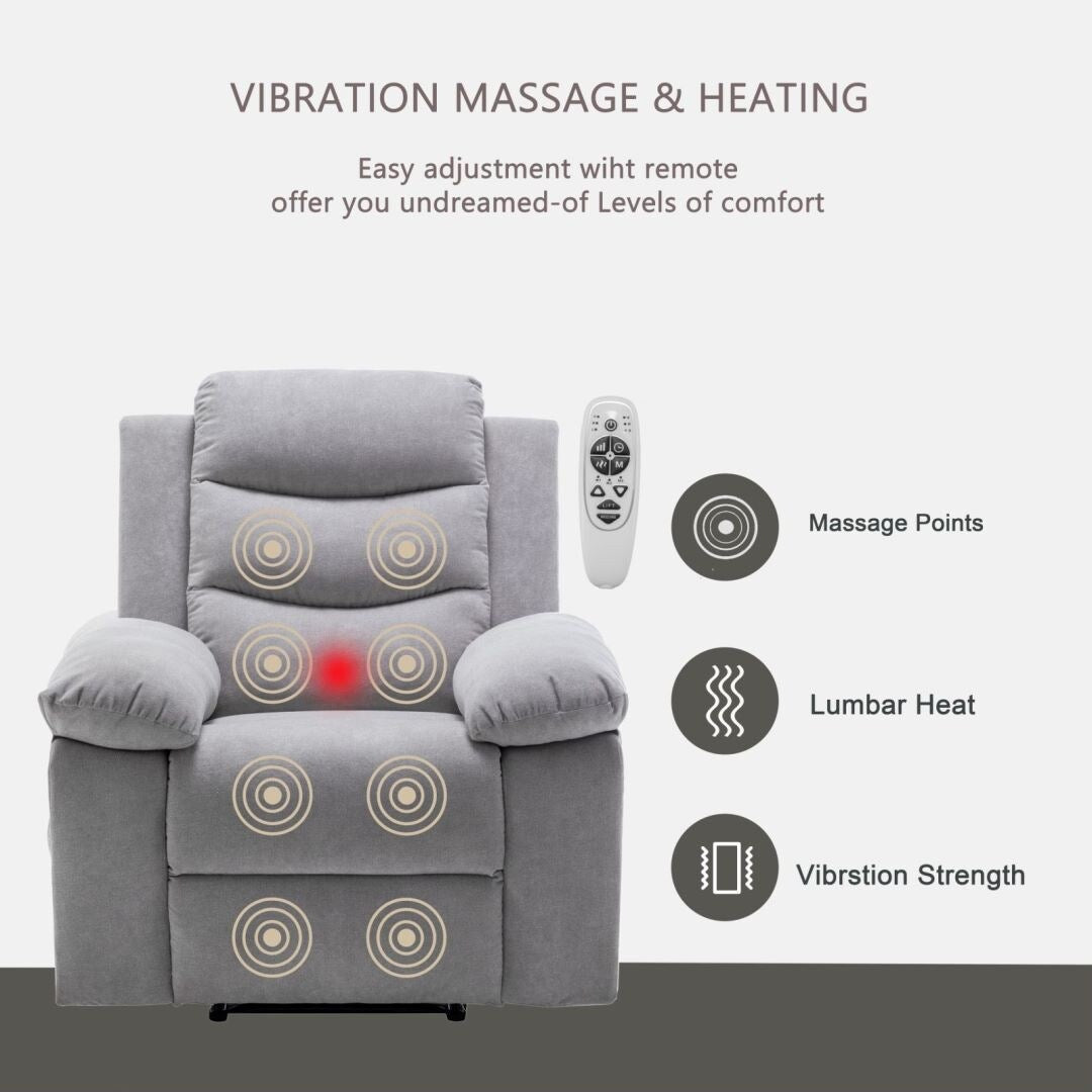 Power Recliner Chair with Adjustable Massage Function for Living Room