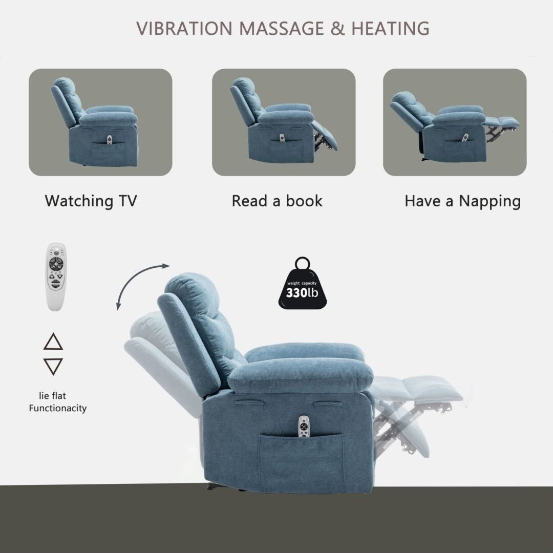 Power Recliner Chair with Adjustable Massage Function for Living Room