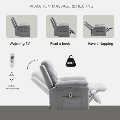 Power Recliner Chair with Adjustable Massage Function for Living Room