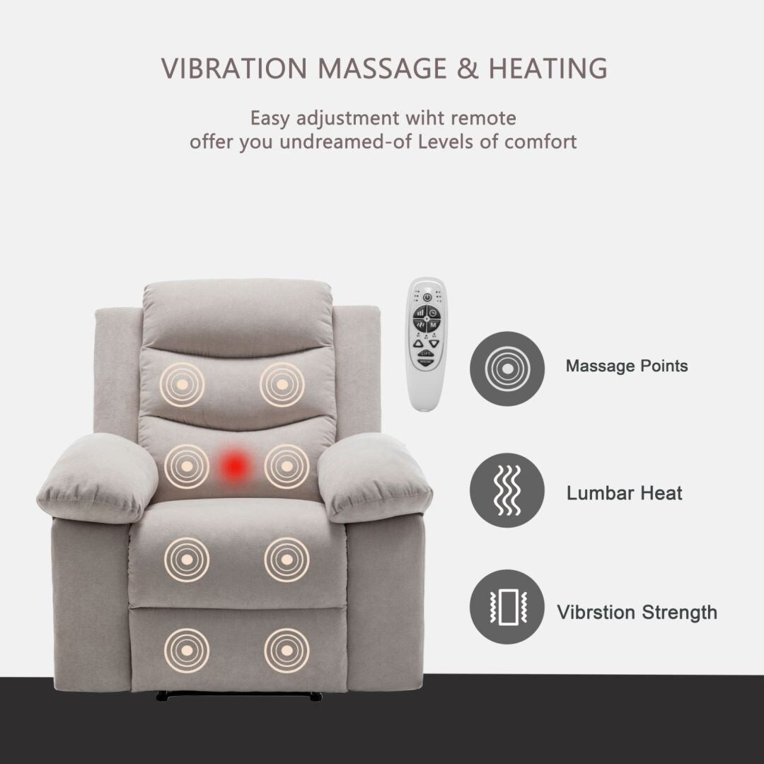 Power Recliner Chair with Adjustable Massage Function for Living Room