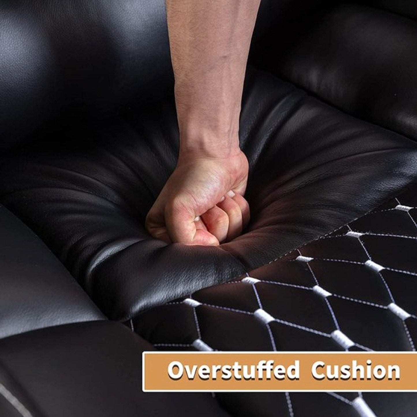 Electric Home Theater Overstuffed Single Reclining Sofa with Hidden Arm Storage