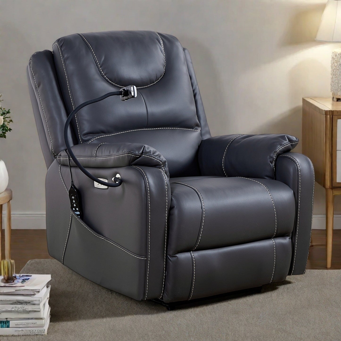 Power Recliner Chair with Zero Gravity, Massage and Heat, USB Port, and Phone Holder