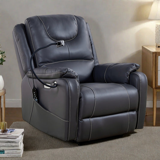 Power Recliner Chair with Zero Gravity, Massage and Heat, USB Port, and Phone Holder