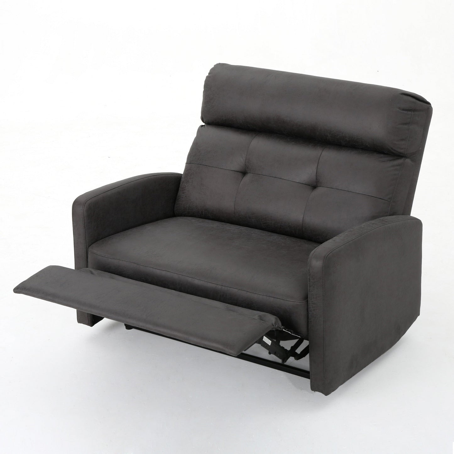 Power Recliner Chair, Oversize Wide Seat, Tufted Slate Gray Microfiber