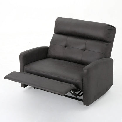 Power Recliner Chair, Oversize Wide Seat, Tufted Slate Gray Microfiber