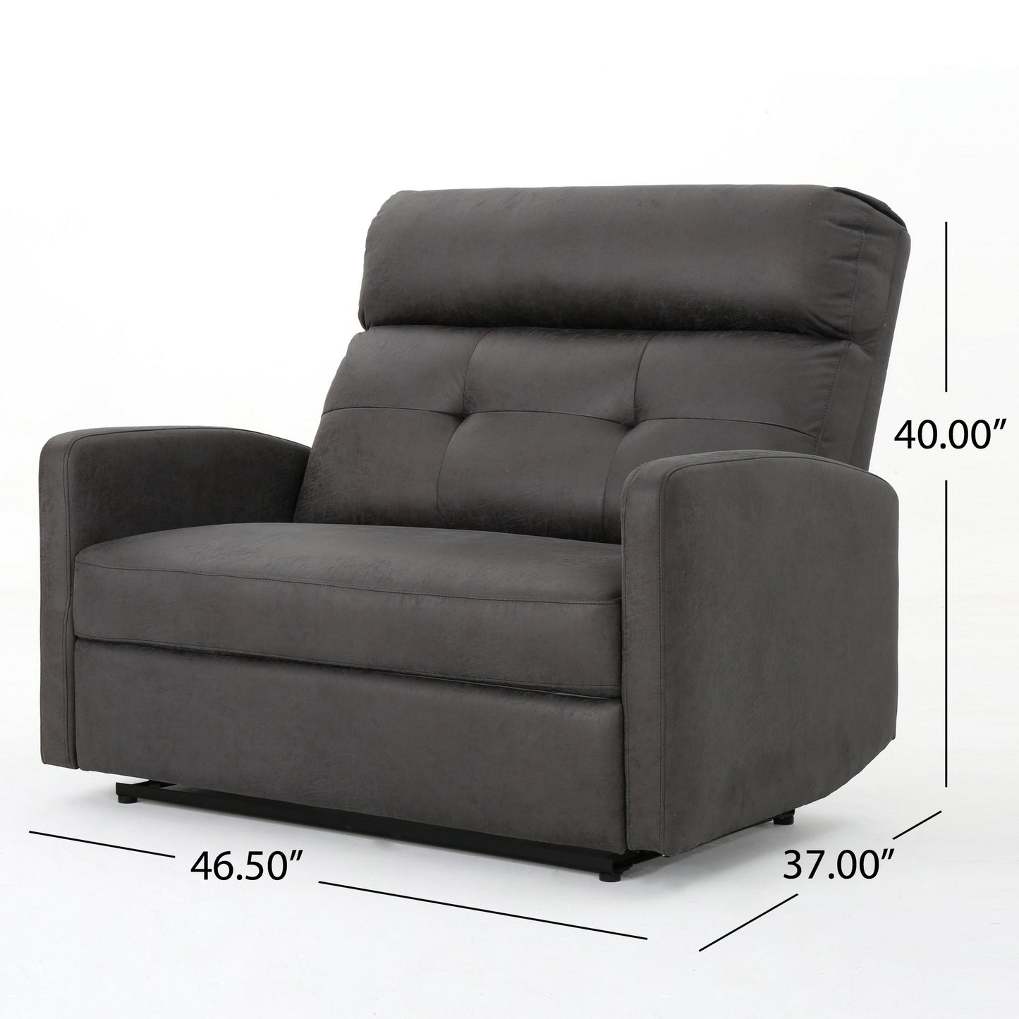 Power Recliner Chair, Oversize Wide Seat, Tufted Slate Gray Microfiber