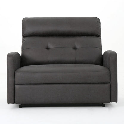 Power Recliner Chair, Oversize Wide Seat, Tufted Slate Gray Microfiber