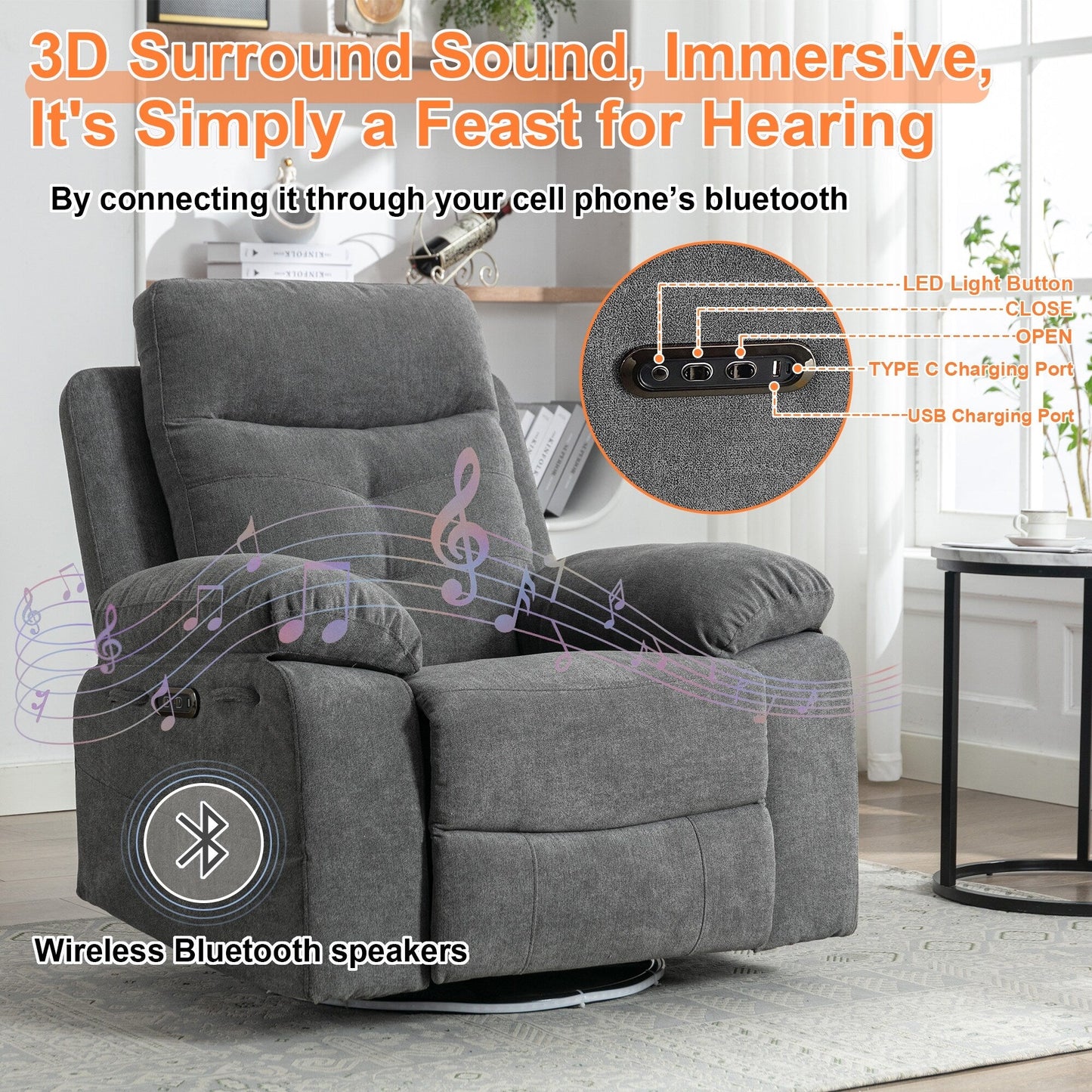 Power Recliner Glider Chair