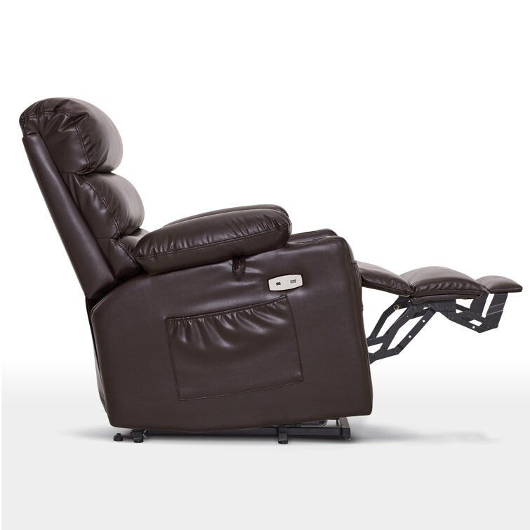 Power Recliner Lift Assit Chair with Vibration Massage and Heat, Faux Leather, 350 lbs