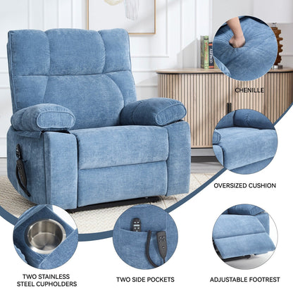 Power-Remote Lift Recliners with Hidden Cup Holders, Heat Massage