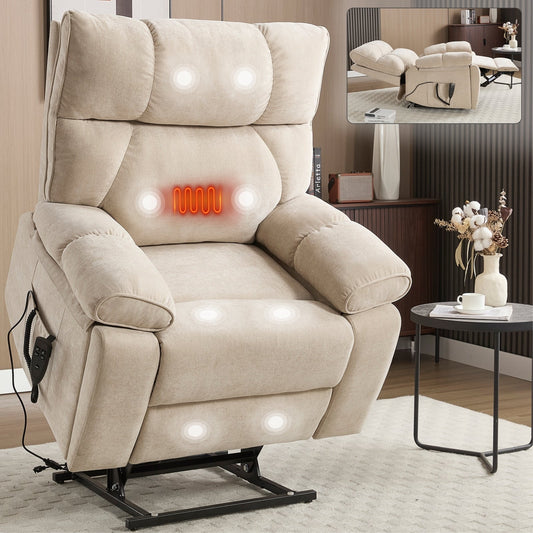 Power-Remote Lift Recliners with Hidden Cup Holders, Heat Massage