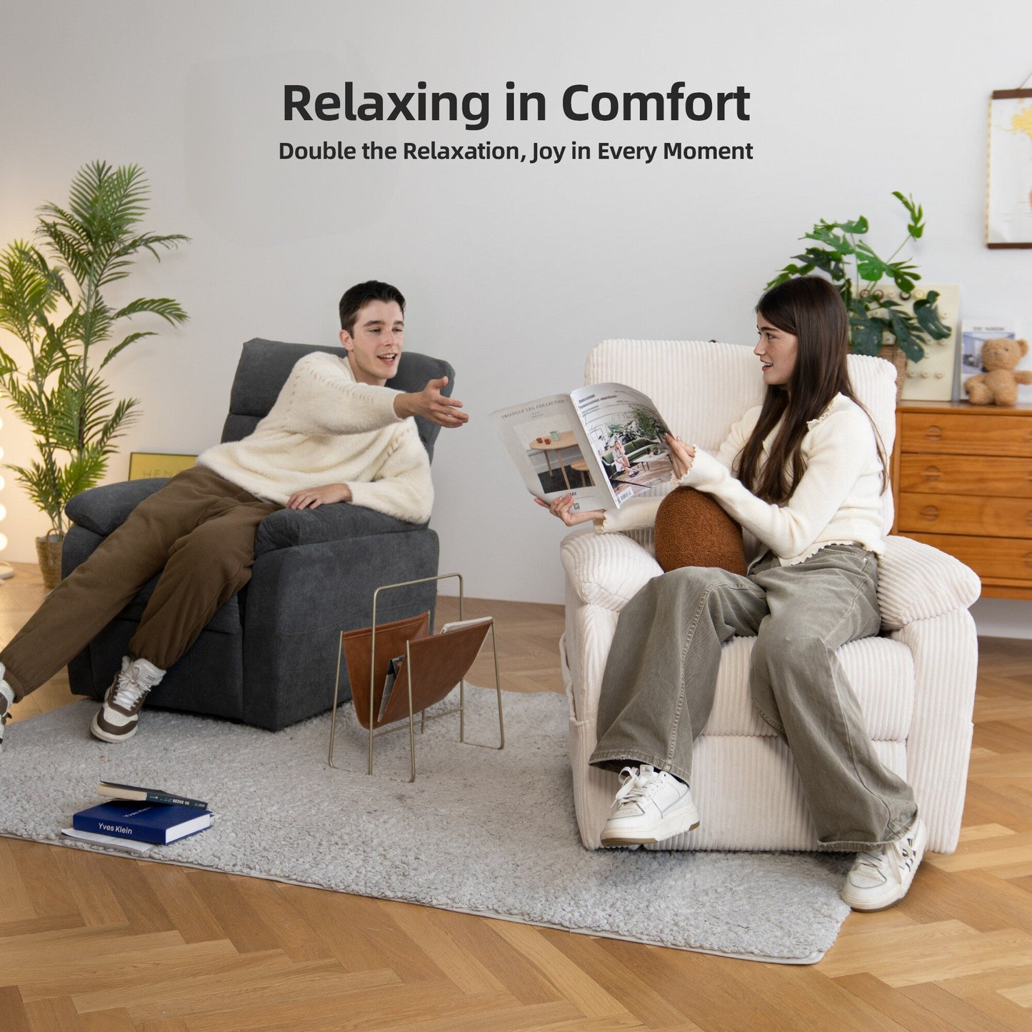 Power Swivel Rocker Recliner Chair with USB/Type?C, 270° Swivel