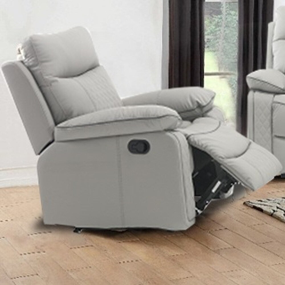 Premium Comfort Recliner with Manual Recline, Durable Faux Leather